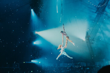 two aerial acrobats 