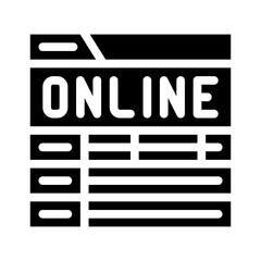 online game monitoring glyph icon vector illustration