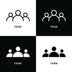 Team Worker Icon Symbol. Group Working Logo. Teamwork Office Vector Illustration
