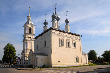 Fototapeta na wymiar Smolenskaya church (1696–1706) and Simeonovskaya church. Suzdal town, Vladimir Oblast, Russia.