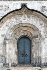 Fototapeta na wymiar Portal of St. George's Cathedral (Georgievsky cathedral, 1230-1234). Yuryev-Polsky town, Vladimir Oblast, Russia.