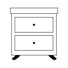 bedside table furniture isolated icon line style