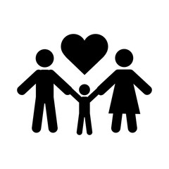 together, family holding hands love relationship pictogram silhouette style