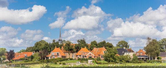 Panorama of the historic village of Niehove in Groningen, Netherlands - obrazy, fototapety, plakaty