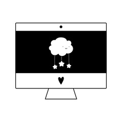 computer monitor screen device isolated icon line style