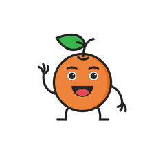 vector mascot orange lemon flat illustration