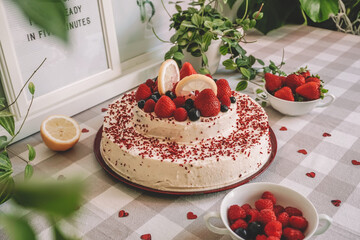 birthday cake with berries