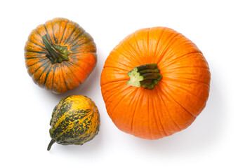 Fresh Pumpkins Isolated Over White Background