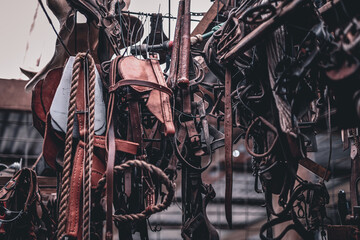 Tack room in a horse stable