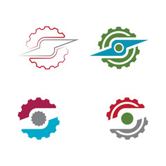 Set Gear Logo Template vector