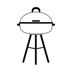 barbecue grill equipment cooking line icon style