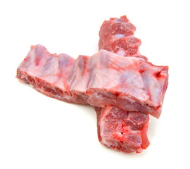 Raw Pork Ribs Isolated On White Background