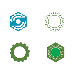 Set Gear Logo Template vector
