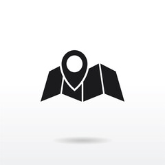 Map icon vector . Map Pin sign