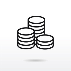 Coins icon vector . Money sign