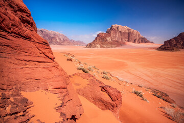 Fototapeta na wymiar Wadi Rum, Jordan - Valley of the Moon desert landscape