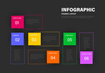 Square infographic template with outlined part for text, modern business layout