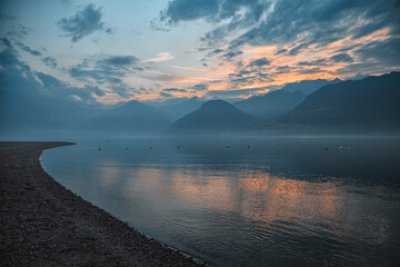 sunset on the lake