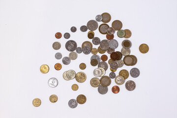 on a white background