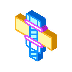 fastening bolt waterproof layer isometric icon vector illustration