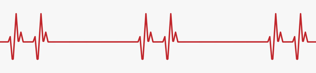 Heartbeat red line icon. Palpitation. Red heartbeat, line of life. Vector illustration