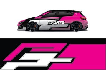 Sports car wrapping decal design	