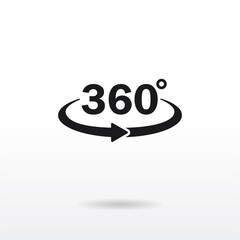 360 degree icon vector . Rotation sign