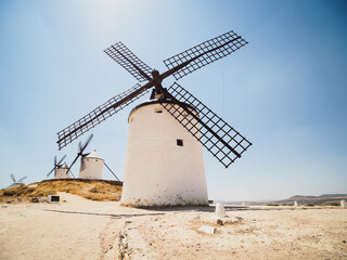 Old windmills in Consuegra, Castilla La Mancha, Spain