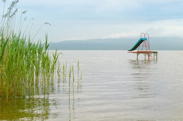 Water slide in Lake Ohrid, Macedonia