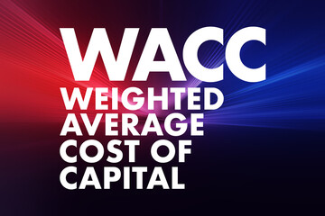 Naklejka na ściany i meble WACC - Weighted Average Cost of Capital acronym, business concept background