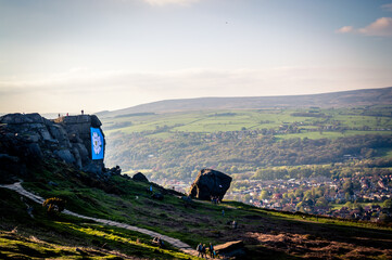 The Yorkshire Rose flag atop the Cow and Calf.