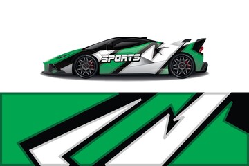 Sports car wrapping decal design	