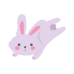 jumping rabbit animal cartoon isolated icon style