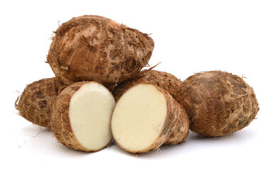 Taro on white background