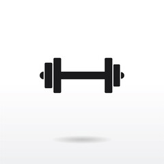 Dumbbell icon vector . Weight sign