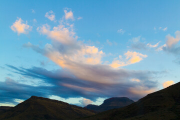 Karoo National Park South Africa: clouds over the rest camp at dawn