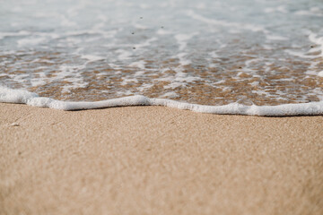 Fototapeta na wymiar close-up of waves on the beach