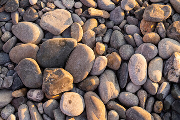 pebbles on the beach close-up.