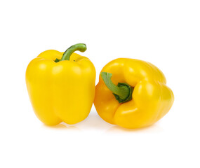  yellow bell pepper isolated on white background