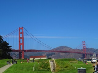 San Francisco golden gate bridge from promenade park