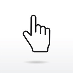 Finger icon vector . Hand sign . Pointer