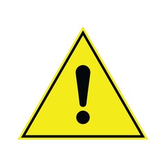 Caution Warning Sign Sticker. Yellow color danger sign, warning sign, attention sign. Editable vector stroke