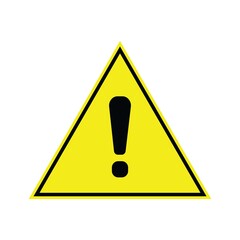Caution Warning Sign Sticker. Yellow color danger sign, warning sign, attention sign. Editable vector stroke
