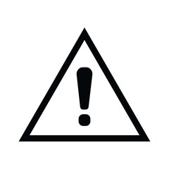 Caution Warning Sign Sticker. Black outline danger sign, warning sign, attention sign. Editable vector stroke