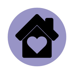 house love heart together pictogram block silhouette icon icon