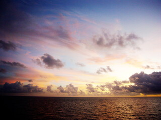 Colourful and beautiful sunset over the sea