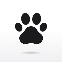 Paw icon vector . Animal Paw sign
