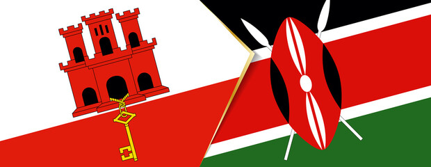 Gibraltar and Kenya flags, two vector flags.