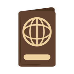 summer vacation travel, passport document id, flat icon style