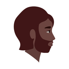 black man cartoon in side view vector design